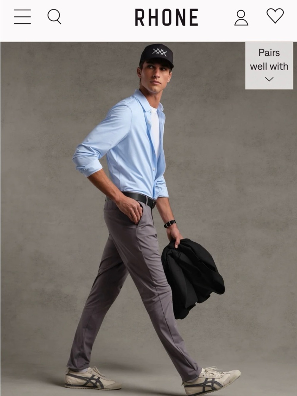 Rhône Men’s Commuter Pant Slim Fit 4-Way Stretch Wrinkle Resistant Gray Size 30